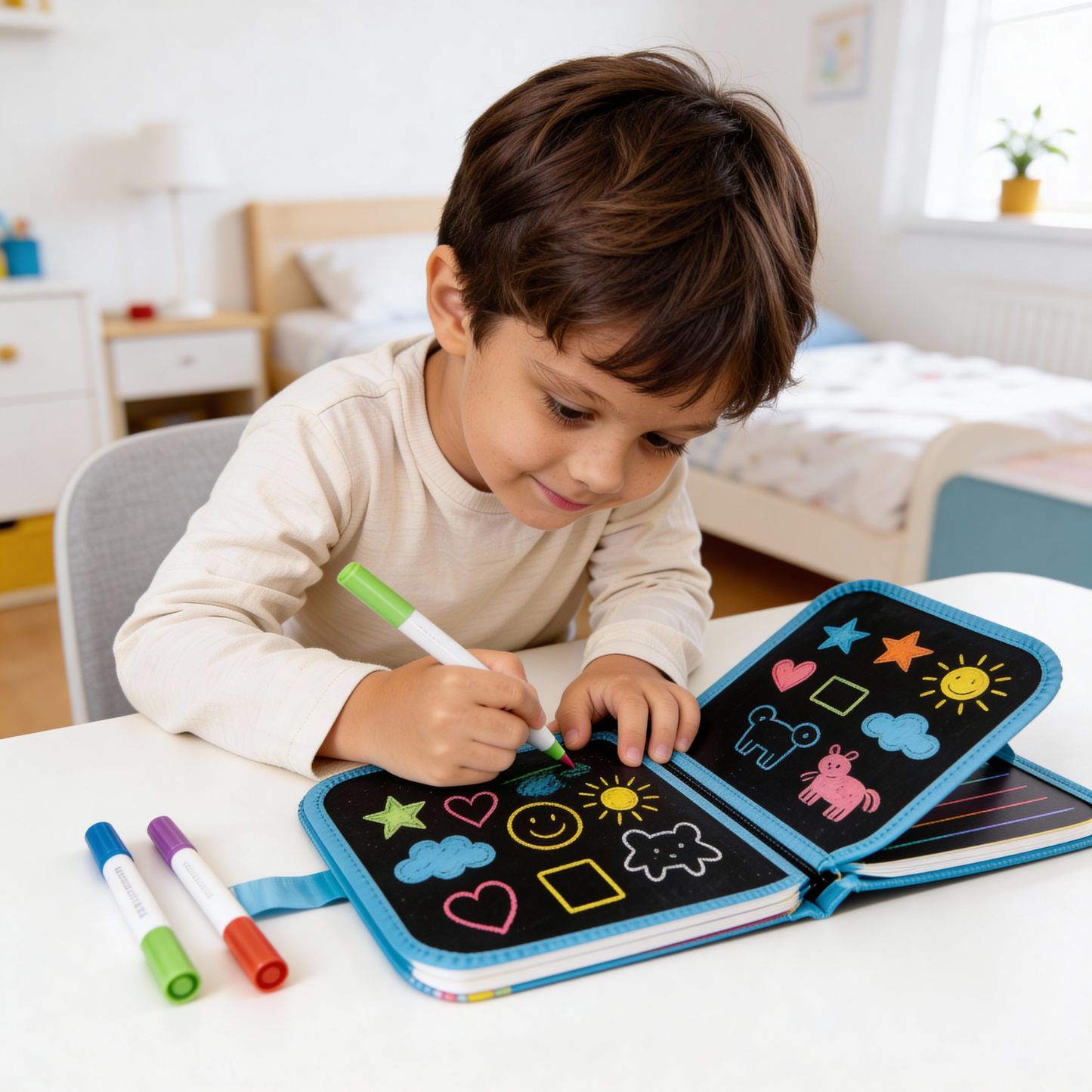 CreativiBook 🌈📖 – Libro Cancellabile per Bambini + Set Colori in OMAGGIO